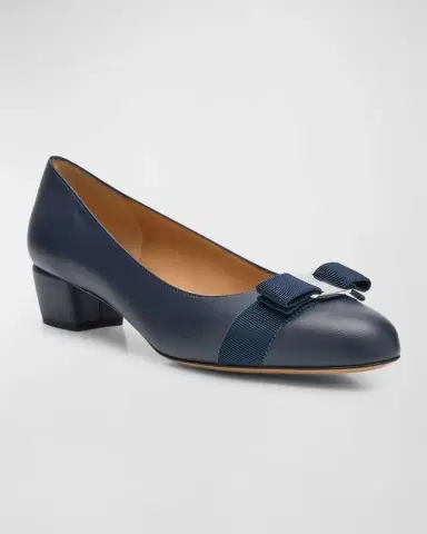 Ferragamo Vara Leather Bow Low Pumps | Thumbnail 3 Ferragamo Vara Leather Bow Low Pumps | Thumbnail 3