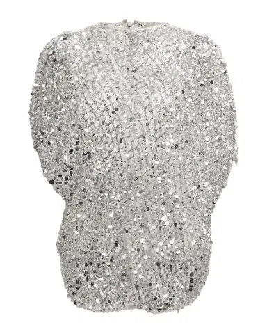 Lapointe Sequined Net Mesh Cape T-Shirt | Thumbnail 1 Lapointe Sequined Net Mesh Cape T-Shirt | Thumbnail 1