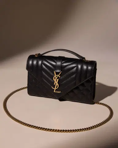 Saint Laurent Envelope Triquilt Small YSL Shoulder Bag in Smooth Leather | Thumbnail 3 Saint Laurent Envelope Triquilt Small YSL Shoulder Bag in Smooth Leather | Thumbnail 3
