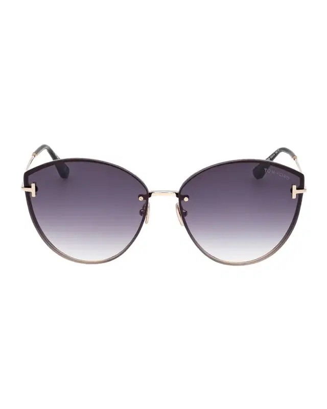 TOM FORD Evangeline Metal Cat-Eye Sunglasses