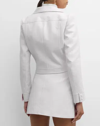 Courrèges Textured Vinyl Crop Jacket | Thumbnail 3 Courrèges Textured Vinyl Crop Jacket | Thumbnail 3