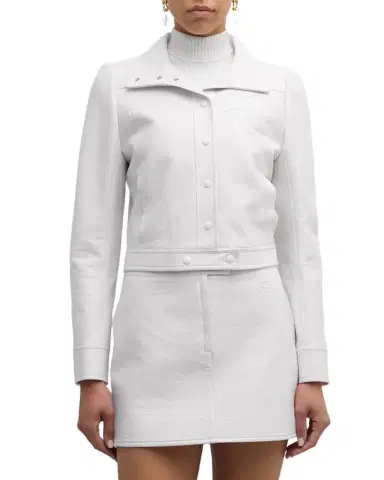 Courrèges Textured Vinyl Crop Jacket | Thumbnail 1 Courrèges Textured Vinyl Crop Jacket | Thumbnail 1