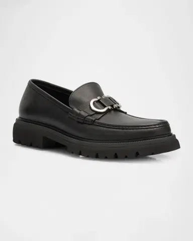 Ferragamo Men's Cocoon Gancini Leather Penny Loafers | Thumbnail 3