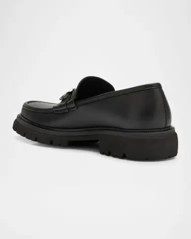 Ferragamo Men's Cocoon Gancini Leather Penny Loafers | Thumbnail 4
