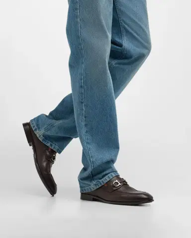 Ferragamo Men's Foster Grained Leather Gancini Bit Loafers | Thumbnail 2 Ferragamo Men's Foster Grained Leather Gancini Bit Loafers | Thumbnail 2