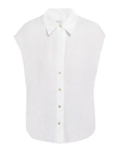 Vince Cap-Sleeve Linen Button-Front Blouse | Thumbnail 1