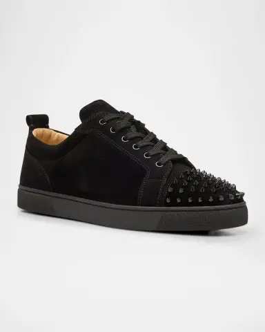 Christian Louboutin Men's Louis Junior Spikes Leather Low-Top Sneakers | Thumbnail 3 Christian Louboutin Men's Louis Junior Spikes Leather Low-Top Sneakers | Thumbnail 3