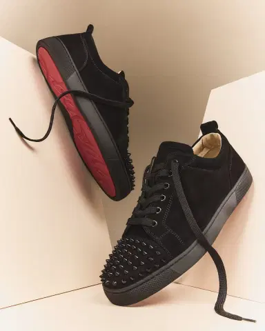 Christian Louboutin Men's Louis Junior Spikes Leather Low-Top Sneakers | Thumbnail 5 Christian Louboutin Men's Louis Junior Spikes Leather Low-Top Sneakers | Thumbnail 5