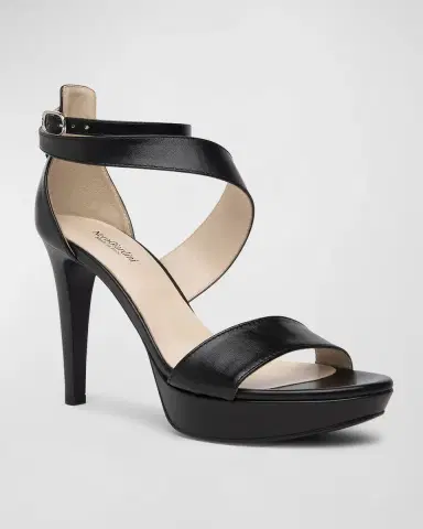 NeroGiardini Leather Ankle-Strap Platform Sandals | Thumbnail 3