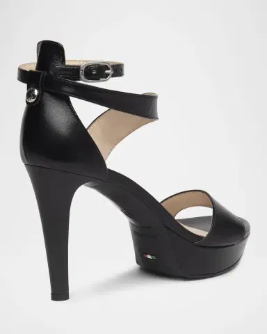 NeroGiardini Leather Ankle-Strap Platform Sandals | Thumbnail 4
