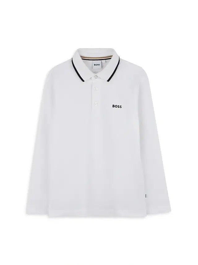 Little Boy's Logo Long-Sleeve Polo Shirt - White