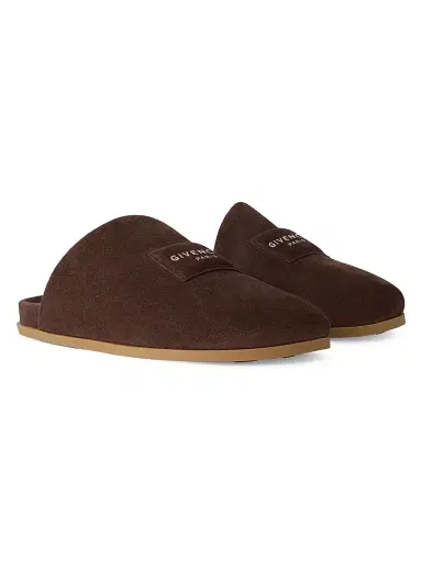 Givenchy Men's Puffy Mules in Suede - Dark Brown | Thumbnail 2