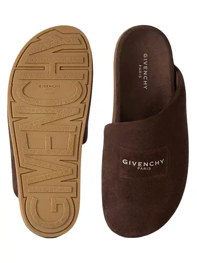 Givenchy Men's Puffy Mules in Suede - Dark Brown | Thumbnail 5