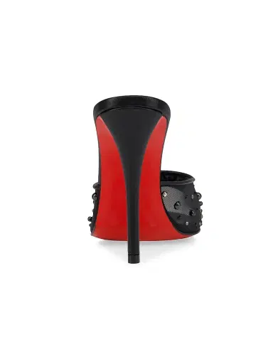 Christian Louboutin Women's Miss Z Degrasstrass Perla Mesh and Leather 100MM Mule Sandals | Thumbnail 3 Christian Louboutin Women's Miss Z Degrasstrass Perla Mesh and Leather 100MM Mule Sandals | Thumbnail 3