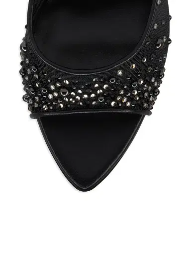 Christian Louboutin Women's Miss Z Degrasstrass Perla Mesh and Leather 100MM Mule Sandals | Thumbnail 4 Christian Louboutin Women's Miss Z Degrasstrass Perla Mesh and Leather 100MM Mule Sandals | Thumbnail 4
