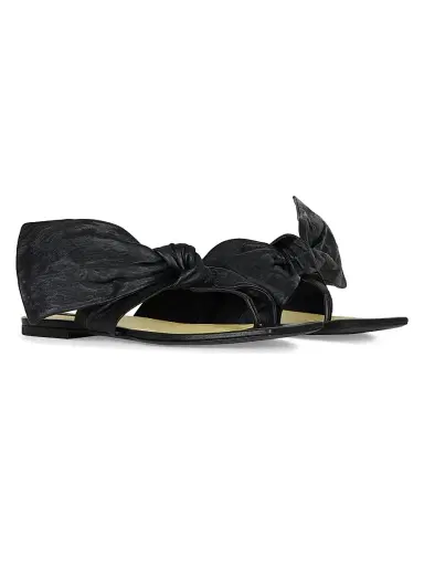 Givenchy Women's Boudoir Thongs in Nappa Leather with Bow - Black - Size 11 | Thumbnail 2