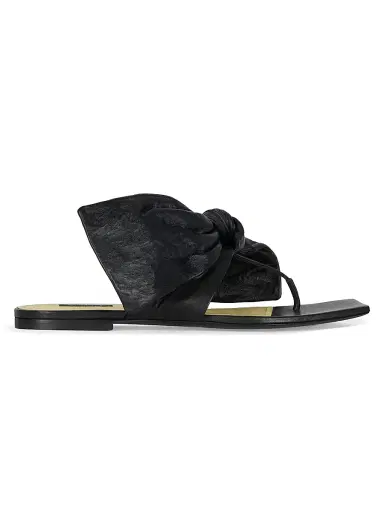 Givenchy Women's Boudoir Thongs in Nappa Leather with Bow - Black - Size 11 | Thumbnail 1