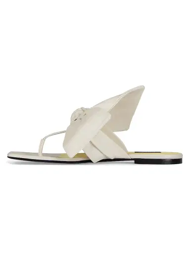 Givenchy Women's Boudoir Thongs in Nappa Leather with Bow - Ivory - Size 11 | Thumbnail 3