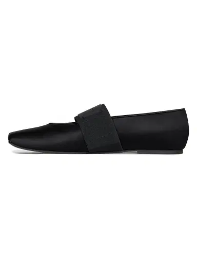 Givenchy Women's Sliced Square Ballerina Flats in Satin - Black - Size 11 | Thumbnail 3