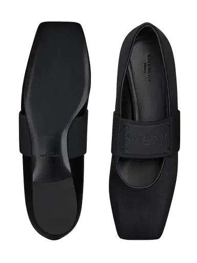 Givenchy Women's Sliced Square Ballerina Flats in Satin - Black - Size 11 | Thumbnail 5