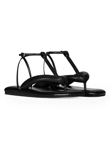 Givenchy Women's Boudoir Bicolor Thongs in Nappa Leather - Black - Size 11 | Thumbnail 2