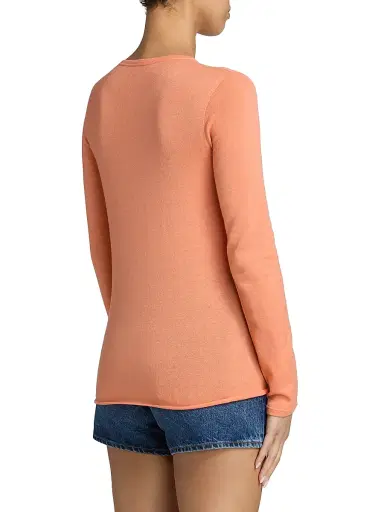 Majestic Filatures Women's Cashmere Crewneck Sweater - Papaya | Thumbnail 5