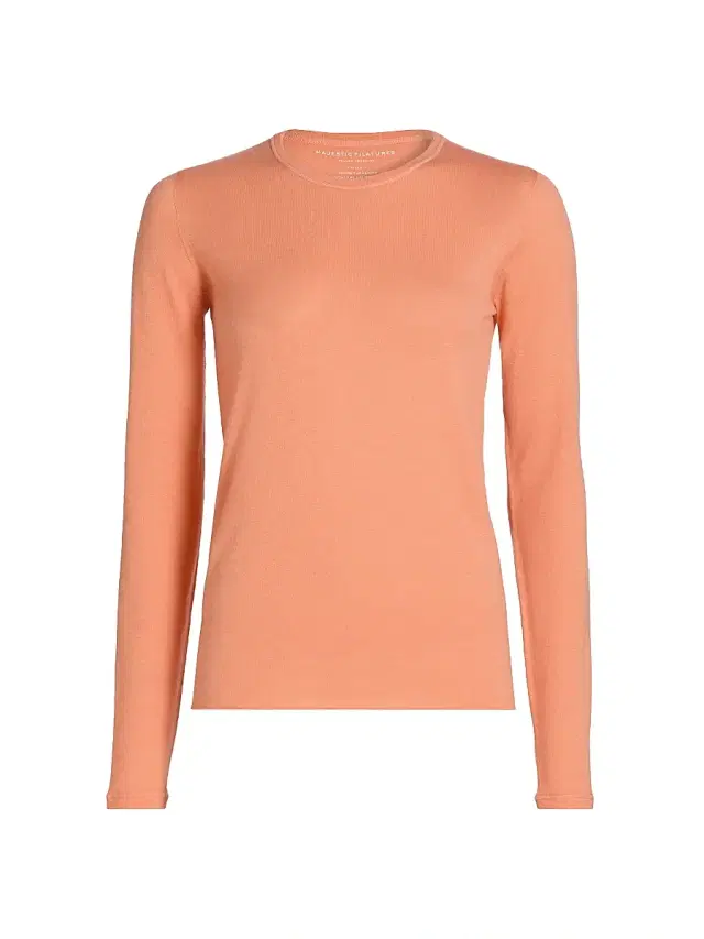 Majestic Filatures Women's Cashmere Crewneck Sweater - Papaya