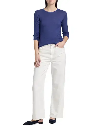 MAJESTIC FILATURES Women's Cashmere Crewneck Sweater - Blue Moon - Size XS | Thumbnail 2