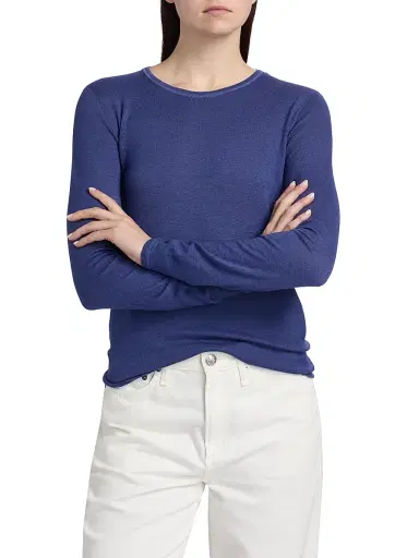 MAJESTIC FILATURES Women's Cashmere Crewneck Sweater - Blue Moon - Size XS | Thumbnail 3