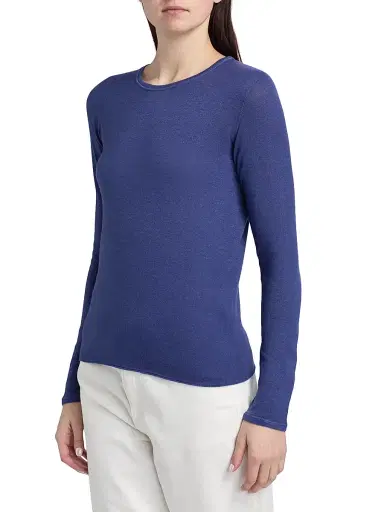 MAJESTIC FILATURES Women's Cashmere Crewneck Sweater - Blue Moon - Size XS | Thumbnail 4