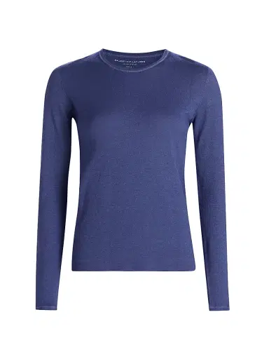 MAJESTIC FILATURES Women's Cashmere Crewneck Sweater - Blue Moon - Size XS | Thumbnail 1