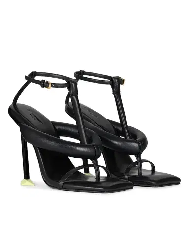 Givenchy Women's Boudoir Bicolor Heeled Thongs in Nappa Leather - Black - Size 11 | Thumbnail 2