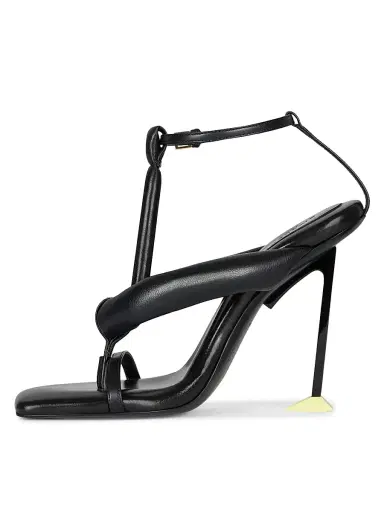 Givenchy Women's Boudoir Bicolor Heeled Thongs in Nappa Leather - Black - Size 11 | Thumbnail 3
