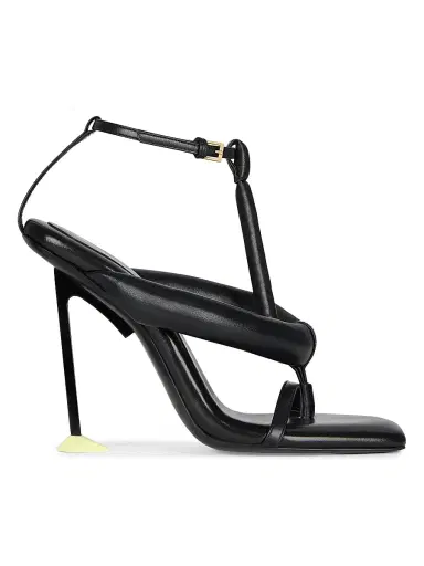 Givenchy Women's Boudoir Bicolor Heeled Thongs in Nappa Leather - Black - Size 11 | Thumbnail 1
