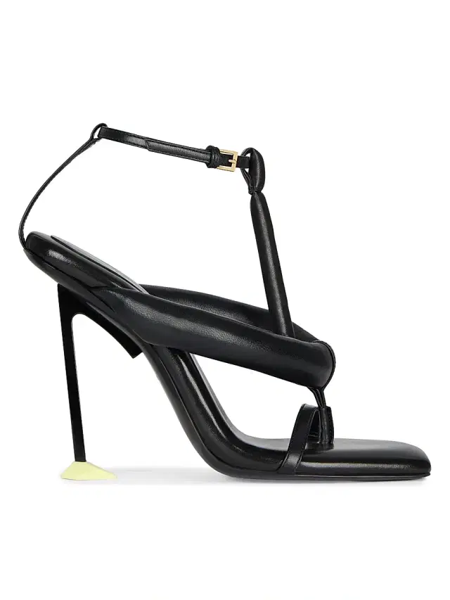 Givenchy Women's Boudoir Bicolor Heeled Thongs in Nappa Leather - Black