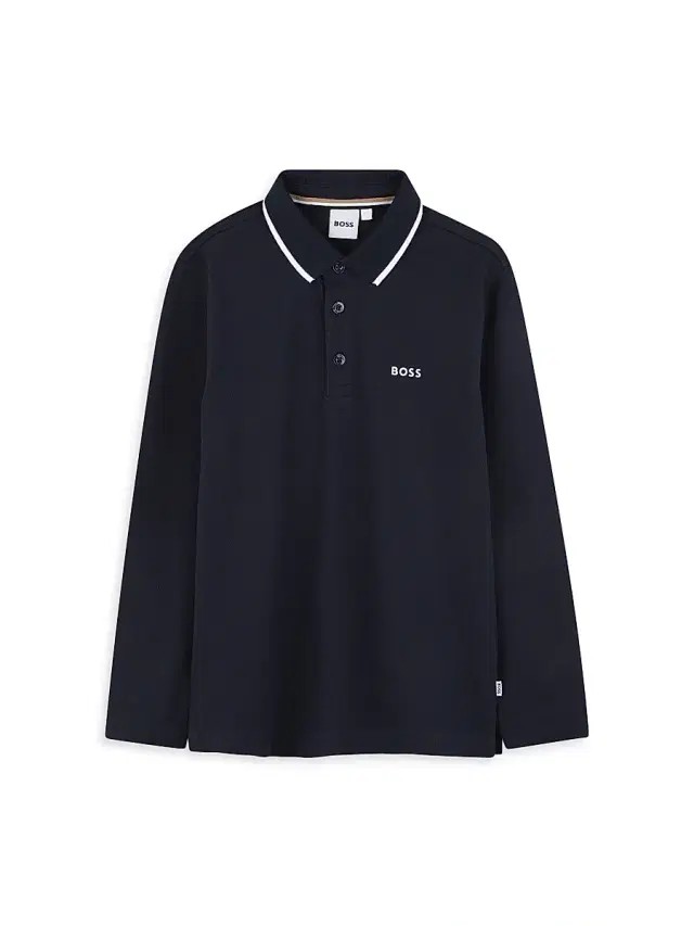 Little Boy's Logo Long-Sleeve Polo Shirt - Navy