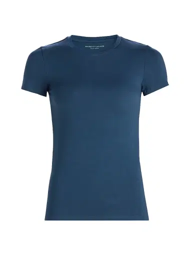 MAJESTIC FILATURES Women's Soft Touch Crewneck T-Shirt - Bleu De Nimes - Size Small | Thumbnail 1