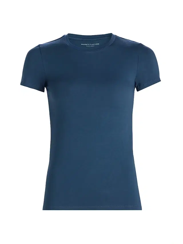Majestic Filatures Women's Soft Touch Crewneck T-Shirt - Bleu De Nimes