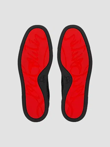 Christian Louboutin Men's Retero Leather Low Top Sneakers - Black - Size 7.5 | Thumbnail 5