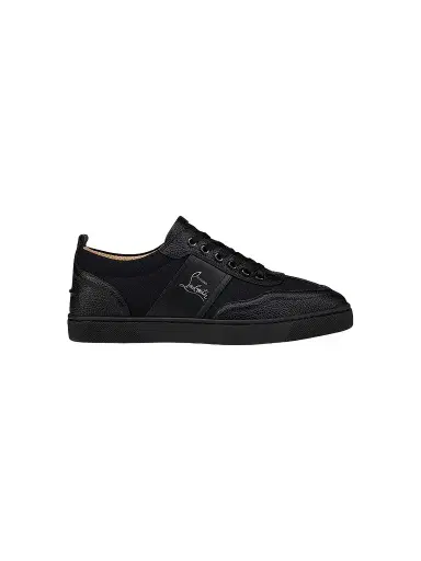 Christian Louboutin Men's Retero Leather Low Top Sneakers - Black - Size 7.5 | Thumbnail 1