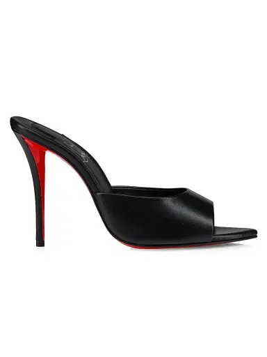 Christian Louboutin Women's Miss Z 100MM Leather Mule Sandals - Black - Size 11 | Thumbnail 1