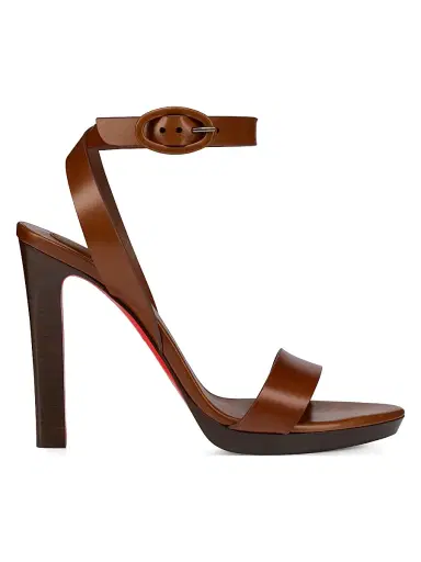 Christian Louboutin Women's Fanny 120MM Leather Sandals - Dark Carmine - Size 11 | Thumbnail 1 Christian Louboutin Women's Fanny 120MM Leather Sandals - Dark Carmine - Size 11 | Thumbnail 1