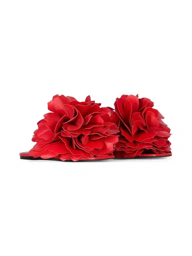 Givenchy Women's Boudoir Flat Mule Sandals in Leather with Petals - Vermillon - Size 8 | Thumbnail 2 Givenchy Women's Boudoir Flat Mule Sandals in Leather with Petals - Vermillon - Size 8 | Thumbnail 2