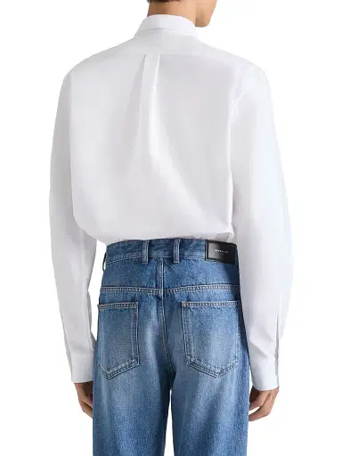 Givenchy Men's Shirt in Cotton Oxford with Paris Jacquard - White | Thumbnail 4 Givenchy Men's Shirt in Cotton Oxford with Paris Jacquard - White | Thumbnail 4