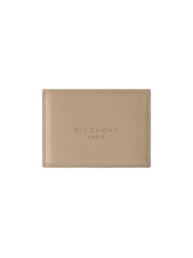 Men's Antigona Stamped Bicolor Flap Card Holder in Leather - Beige