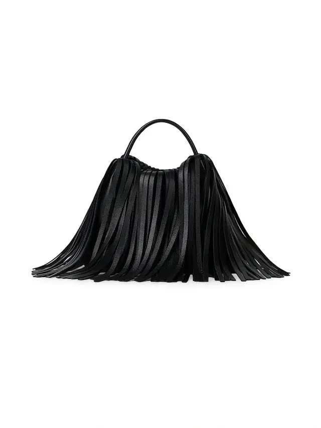 Givenchy Women's Nano Facet Top Handle Bag in Leather with Fringes - Black