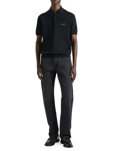 Givenchy Men's Couture Seam Polo Shirt in Cotton with Gros Grain Detail - Black - Size XXL | Thumbnail 2