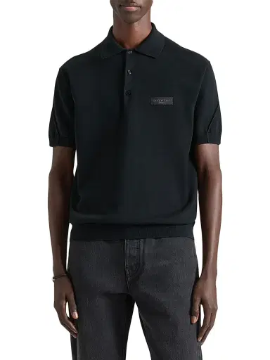Givenchy Men's Couture Seam Polo Shirt in Cotton with Gros Grain Detail - Black - Size XXL | Thumbnail 3
