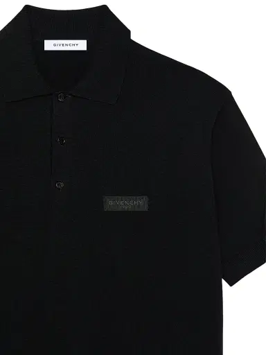 Givenchy Men's Couture Seam Polo Shirt in Cotton with Gros Grain Detail - Black - Size XXL | Thumbnail 4