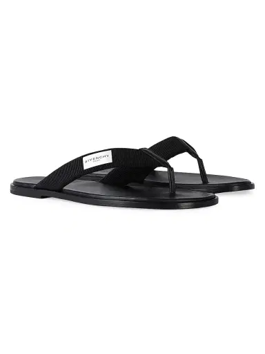 Givenchy Men's Bay Thongs in Gros Grain and Leather - Black | Thumbnail 2